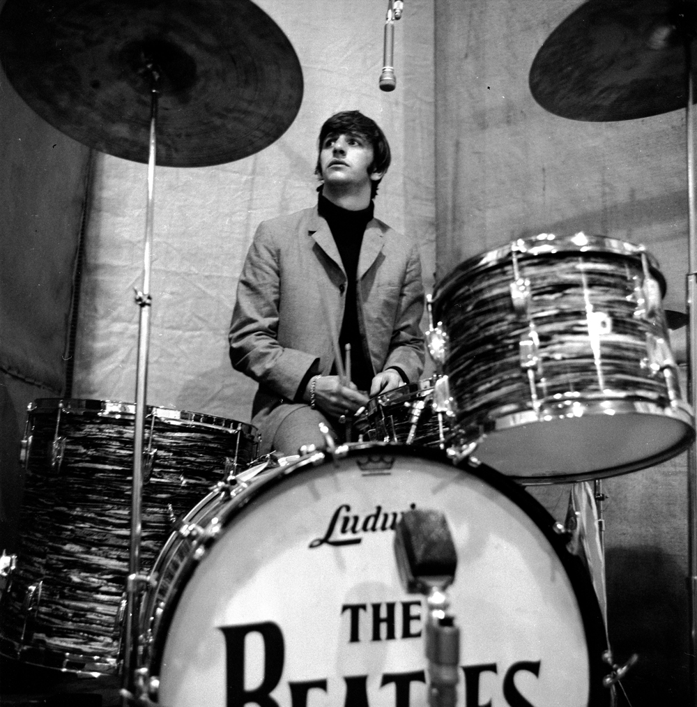 Ringo at a recording session for "Beatles For Sale"