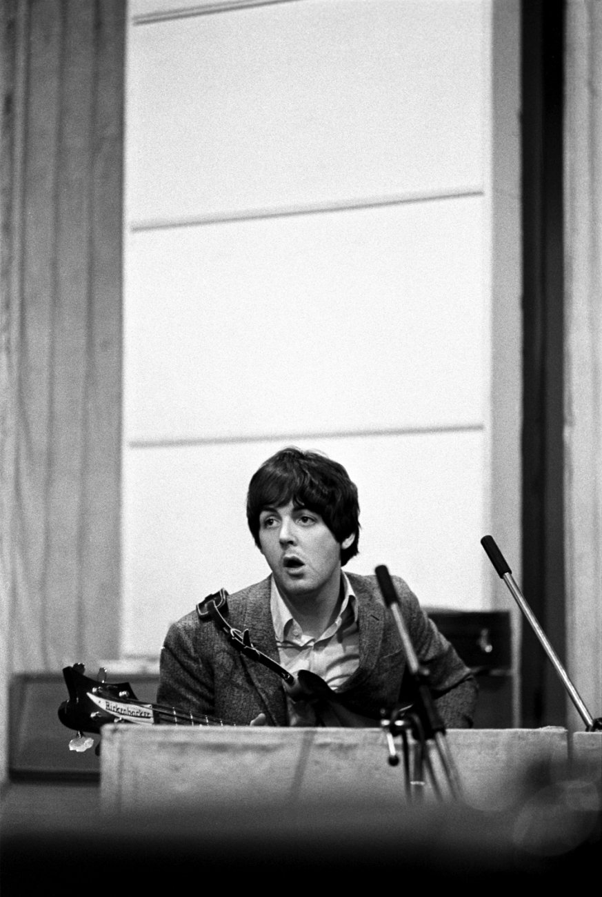 Paul at a recording session for Revolver