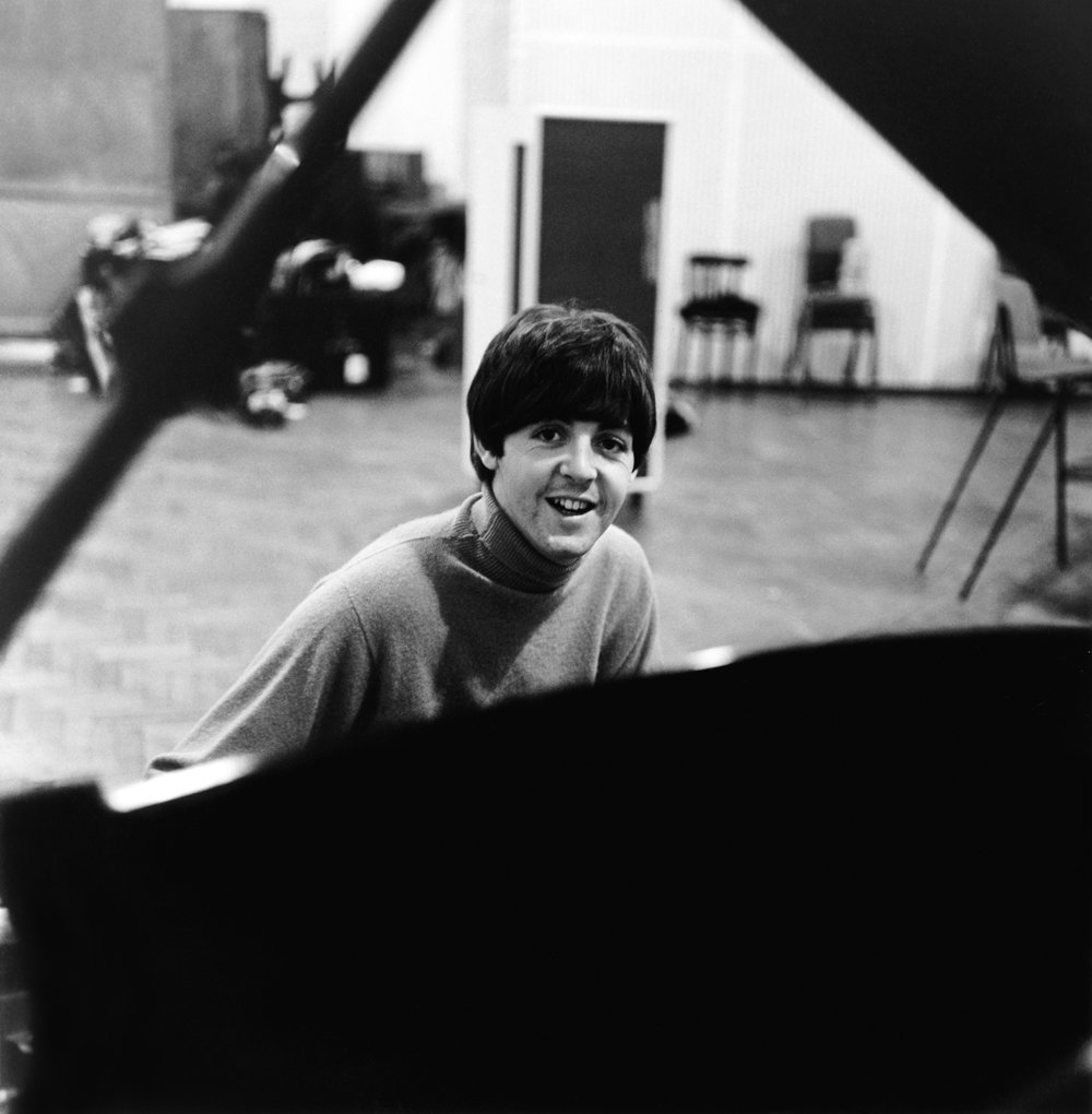 Paul  at a recording session for "Beatles For Sale"